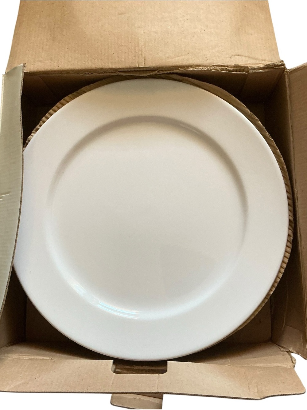 Vintage MCM Linens N Things white ceramic dinner plates set -6  10 7/8”